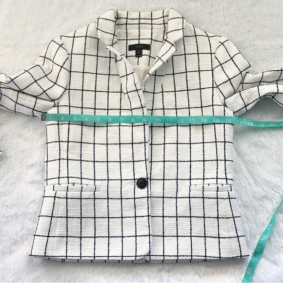 White and Black Windowpane J. Crew Blazer - Picture 3 of 9